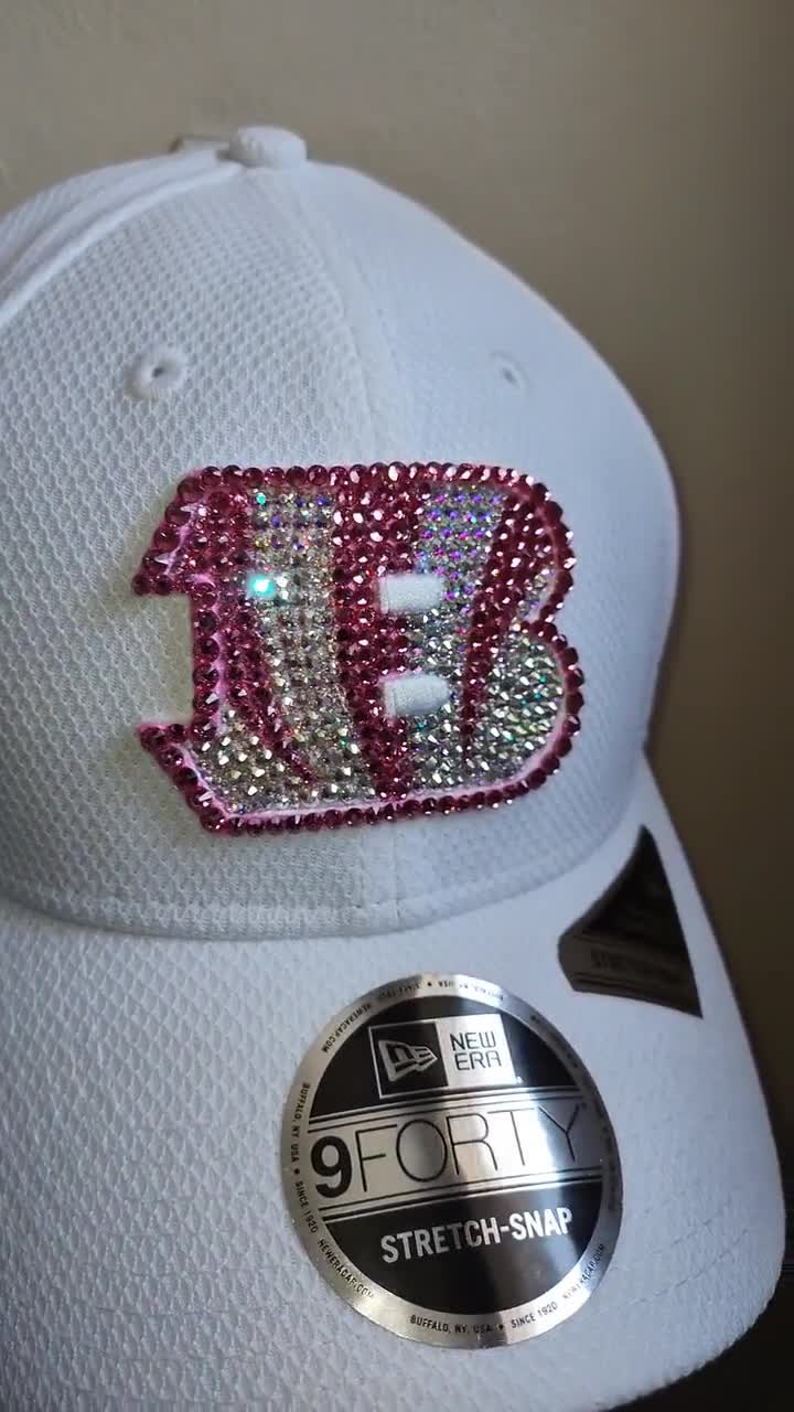 Bling Crystal Cincinnati Bengals Adjustable White Hat NFL 