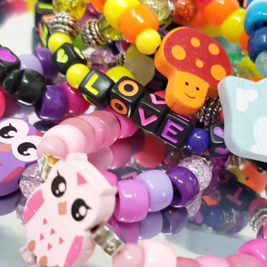 Buy 10 custom rave kandi bracelets. You can choose any phrase and colors! Rave  kandi. Plur. Name bracelet. Colorful bead bracelet. Custom bead bracelet.  Name bracelet Online at desertcartINDIA