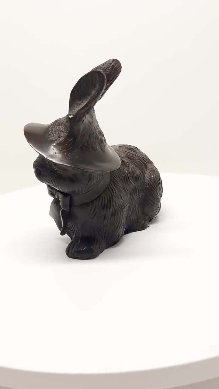 VTG ブロンズ仕上げ 真鍮製 ウサギの彫刻 ホームデコレーション