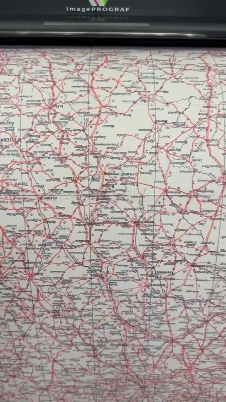 Vintage French Cycling Trails Map - Bicycle Enthusiast Gift