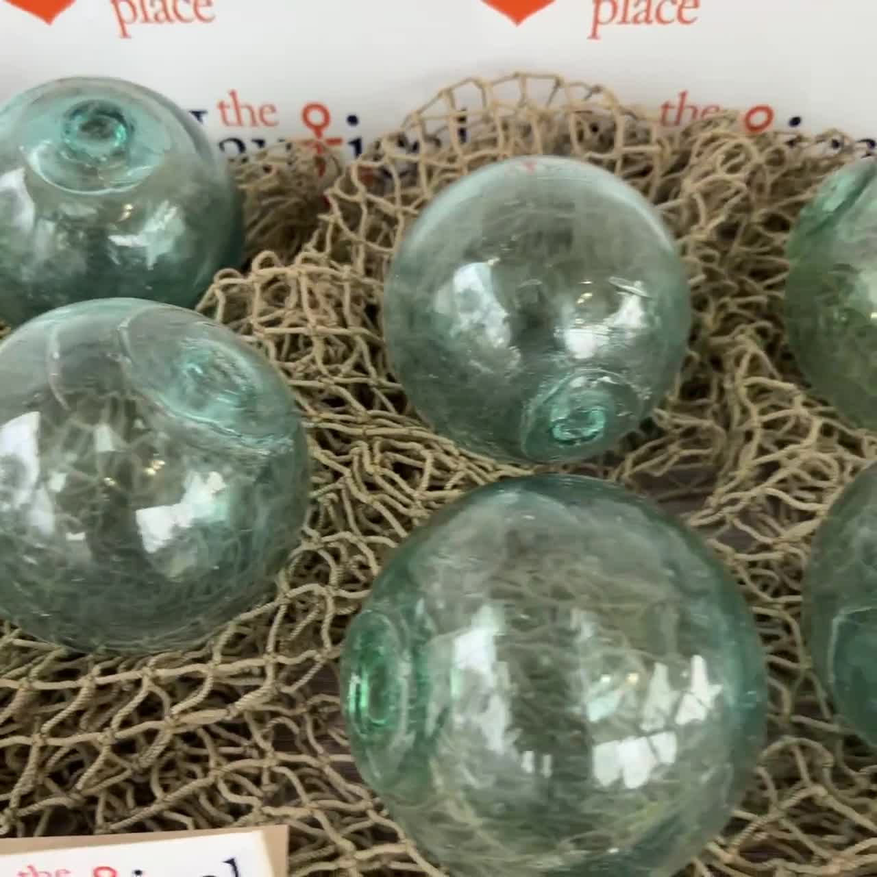 Japanese Glass Fishing Floats, 4” Softball Size, Authentic Glass