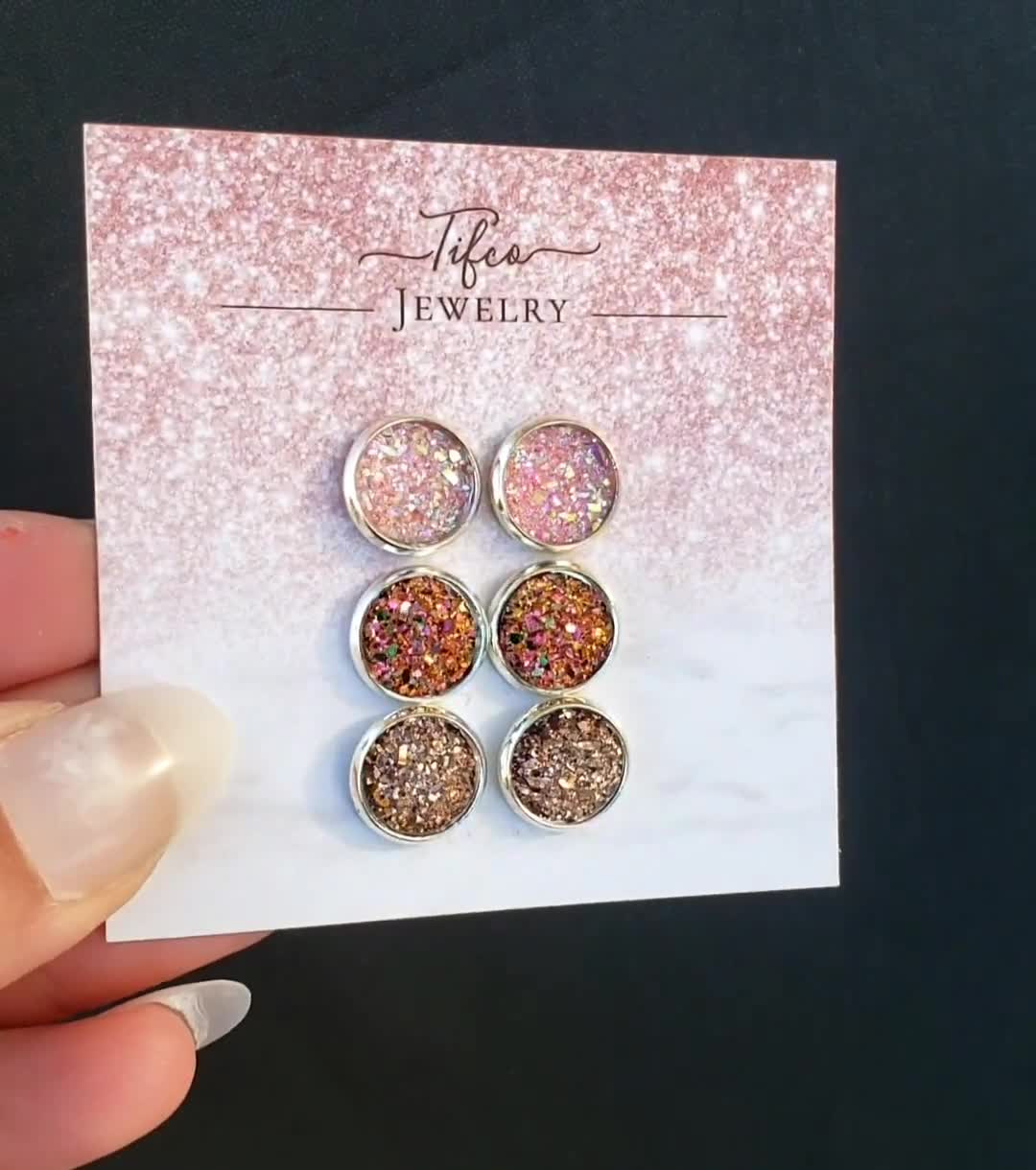 Small Druzy Earring Studs 8mm, Hypoallergenic Earrings, Druzy Earrings,  Druzy Studs, Rose Gold Earrings, Bridesmaid Earrings, Dainty Studs 