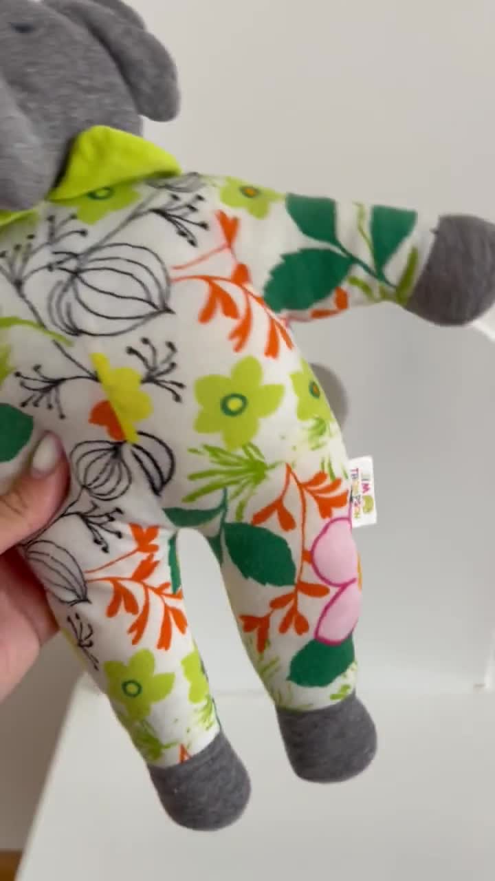Cotton Elephant Plush Toy by Jim Thompson – Eco-friendly, Gray