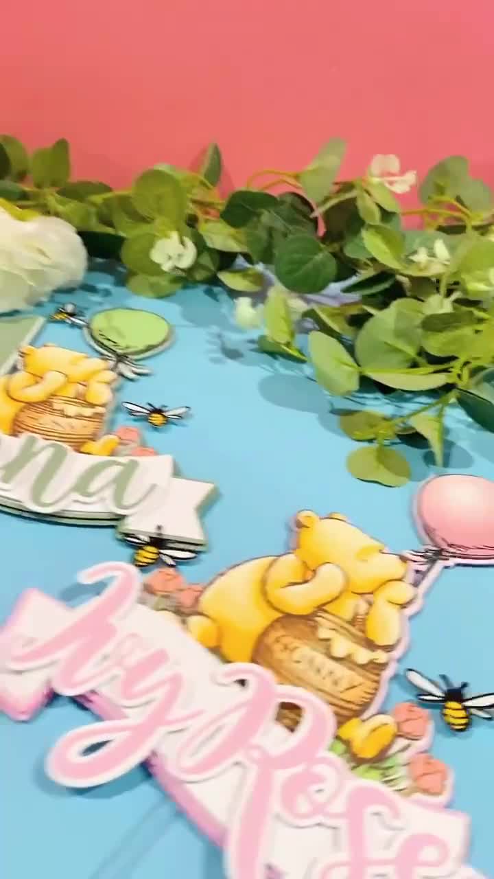 Classic Winnie the Pooh Cake Topper/pink Baby Shower Theme/pink