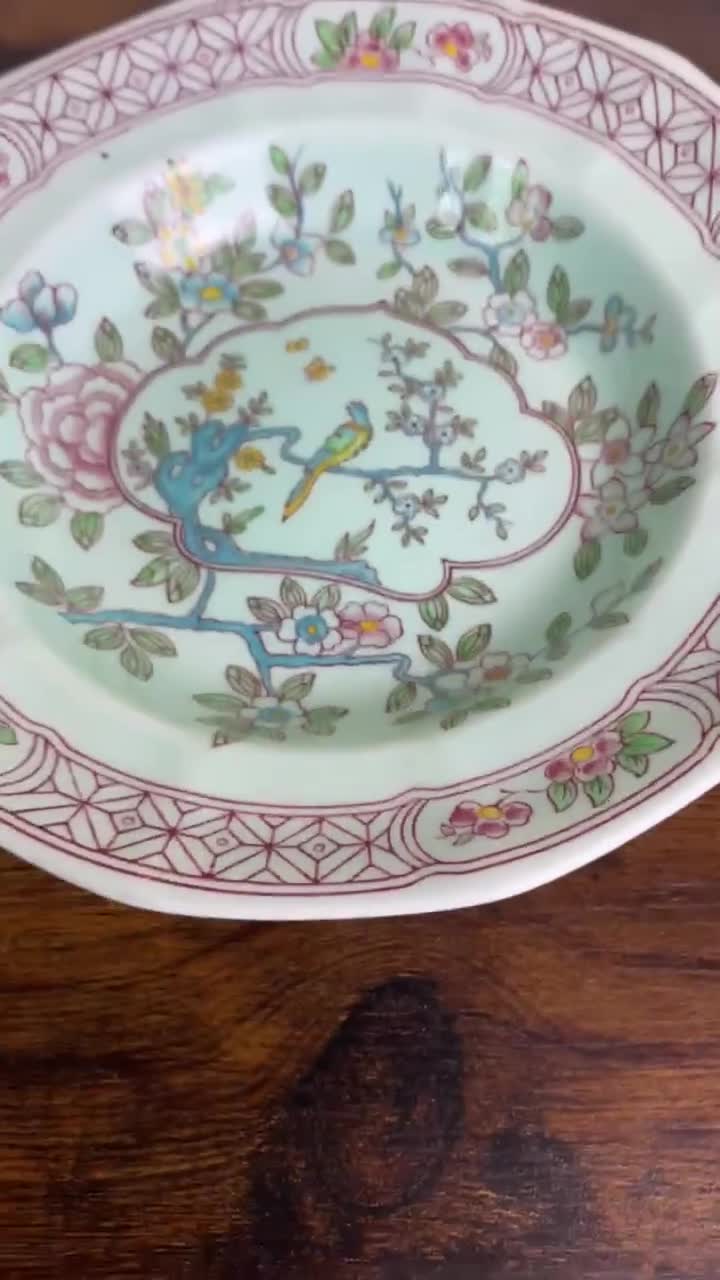 Vintage Adams Calyx Ware Singapore Bird Soup Bowl or Salad Plate