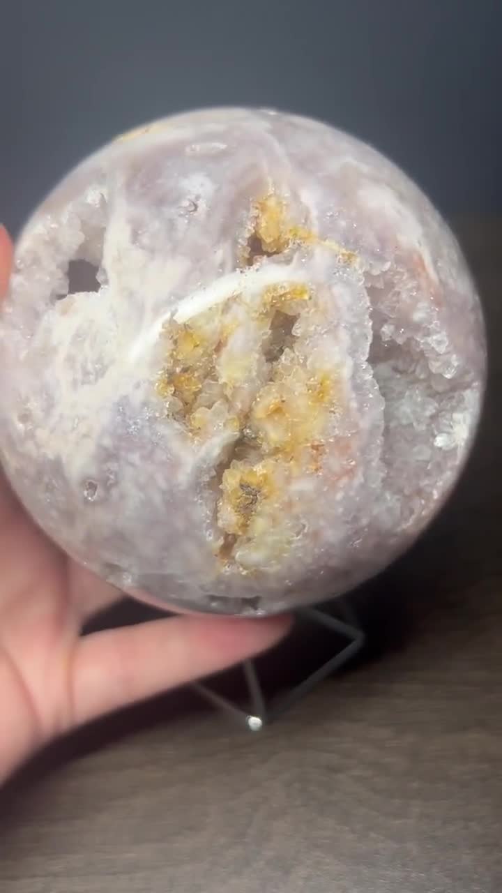 ドゥルージー ピンク アメジスト フラワー アゲート スフィア - Etsy 日本