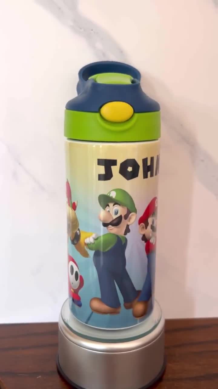 Personalized Mario 12 Oz. Water Bottle Kids Water Bottle Customized Water  Bottle Super Mario Brothers 