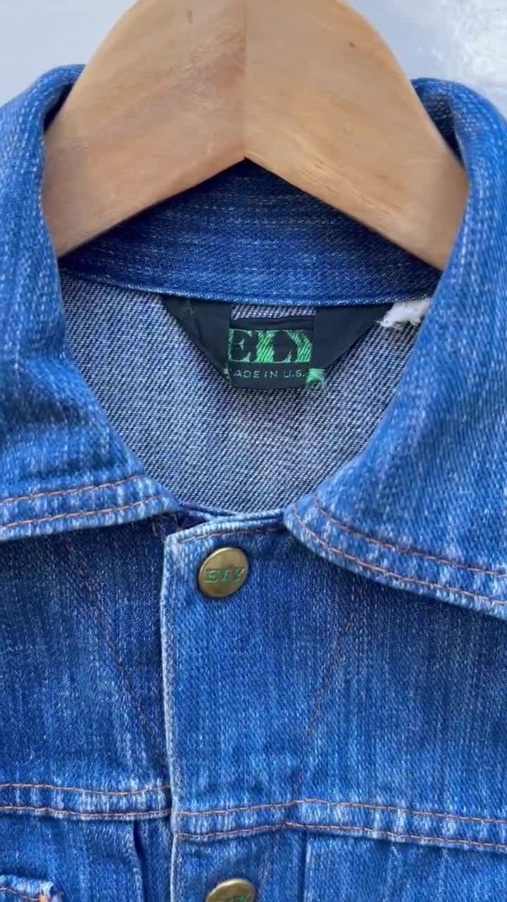 Vintage 70s: Ely Pleated Denim Jacket - Made in USA - Snap Buttons