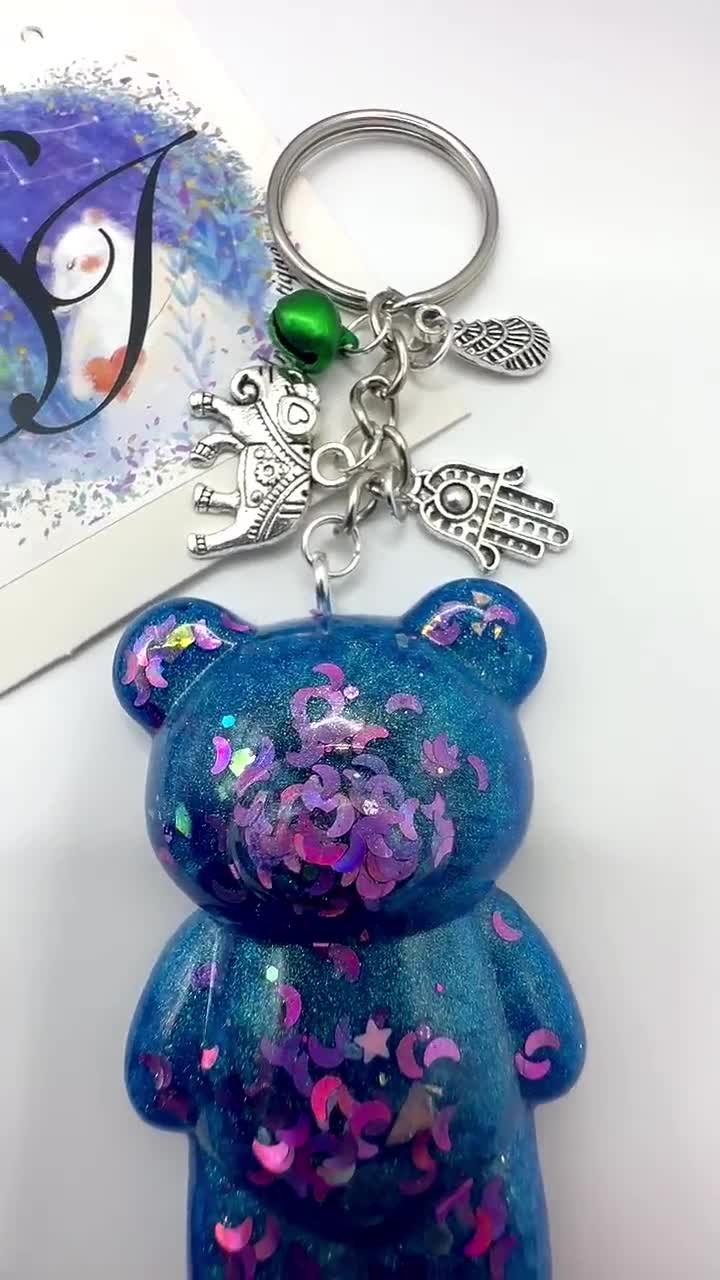 Big Teddy Bear Blu con ciondoli Portachiavi gioiello Gummy Bear realizzato  in resina UK fatto a mano simpatico portachiavi / ciondoli per borsa / regalo  per lei / regalo per lui -  Italia