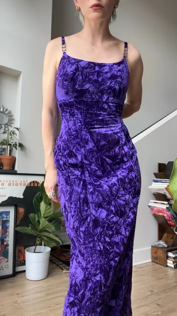 VTG 90s Crushed Velvet Purple Dress - Etsy Canada