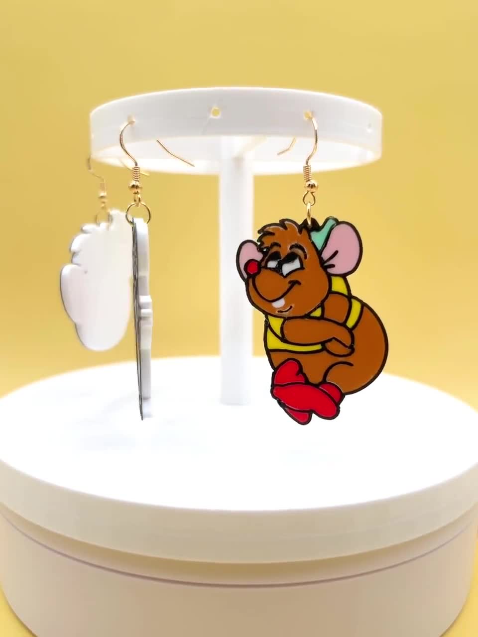 Cinderella Character Earrings - Jaq And Gus Gus Mouse Inspired Jewelry For Movie Lovers