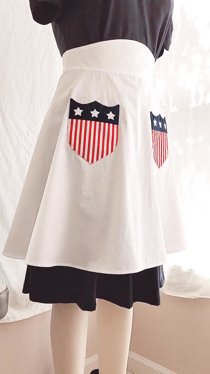 Vintage 1940s Style Apron, Reproduction WWII Victory Apron, Retro