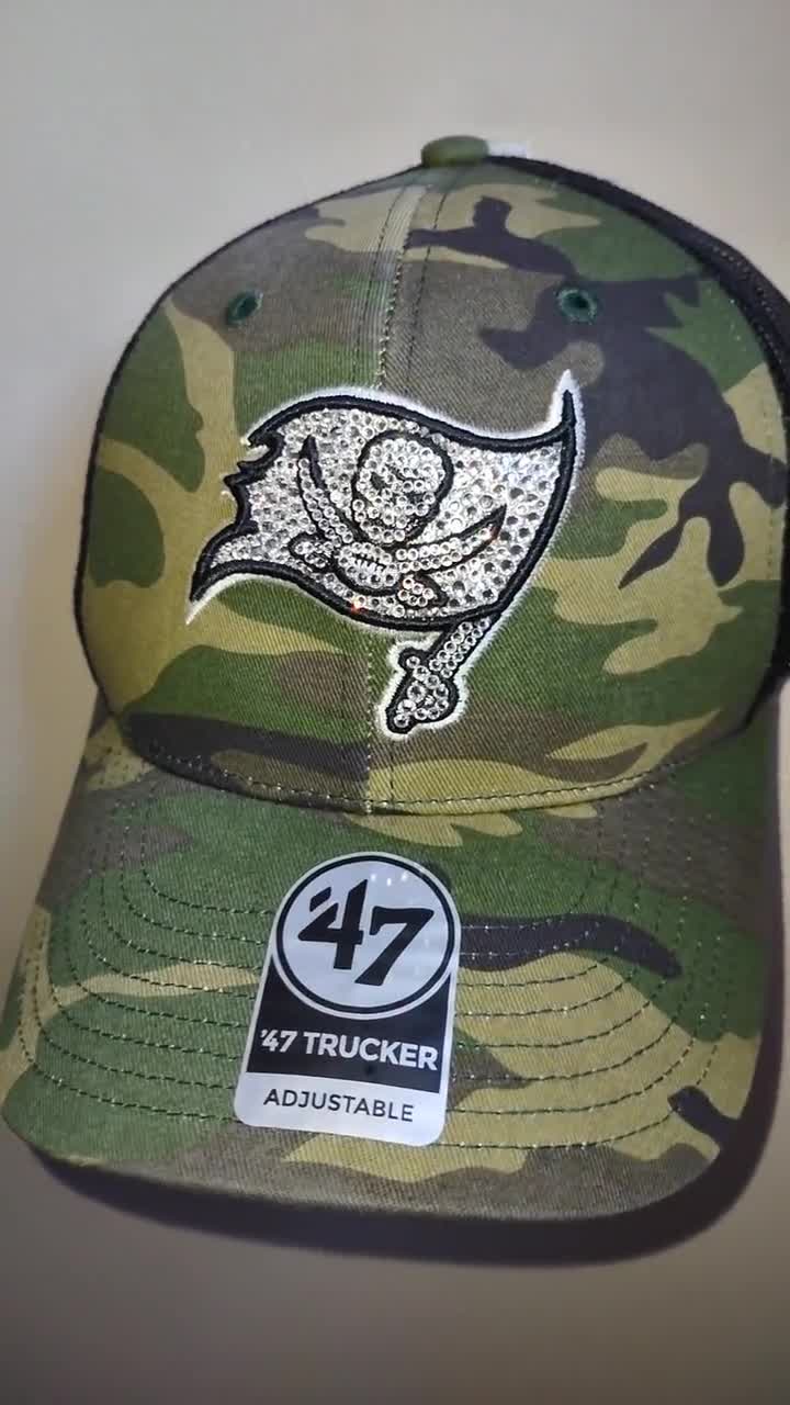 Camo Bucs Baseball Hat Tampa Bay Super Bowl Rhinestones Camouflage