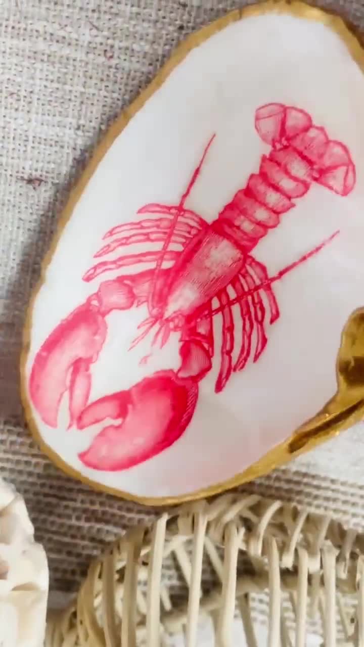 Red Lobster Clam Shell Dish: Coastal New England Decor video poster