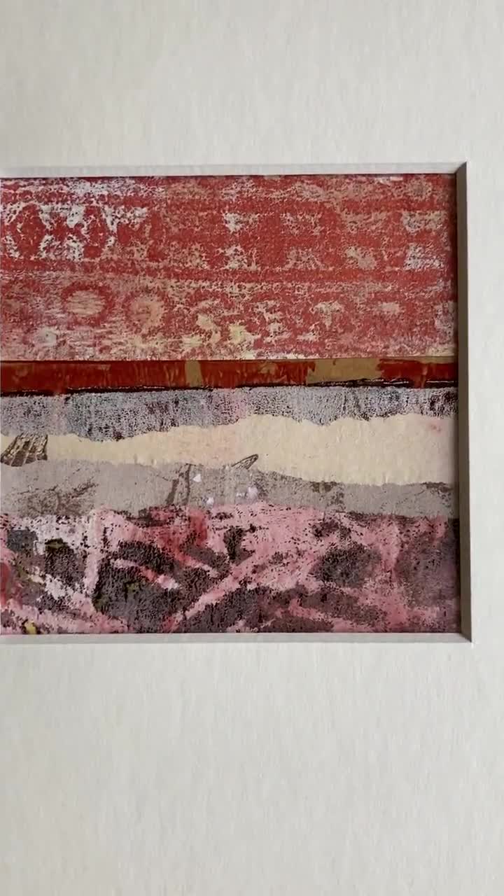抽象的なミクストメディア、現代美術、小さな壁アート、オリジナルの