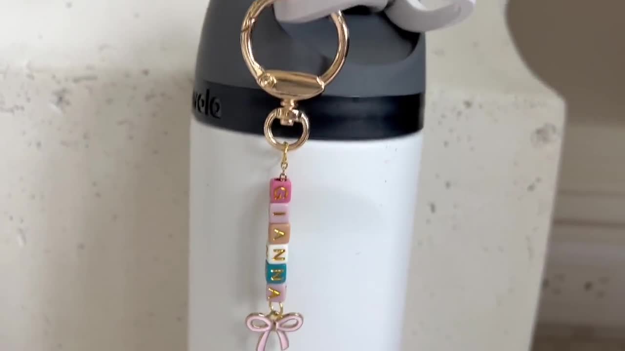Water Bottle Name Charm Tag, Owala Accessories, Personalized Tumbler Tag for Kids, Keychain Accessory, Custom Owala Freesip video poster