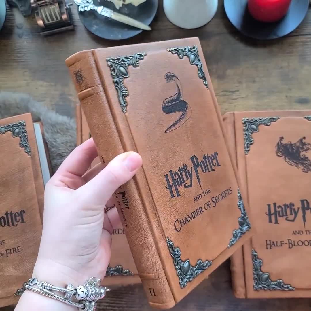 Made to Order Harry Potter Book Set Custom Leather Bound Lambskin Books 1 7  