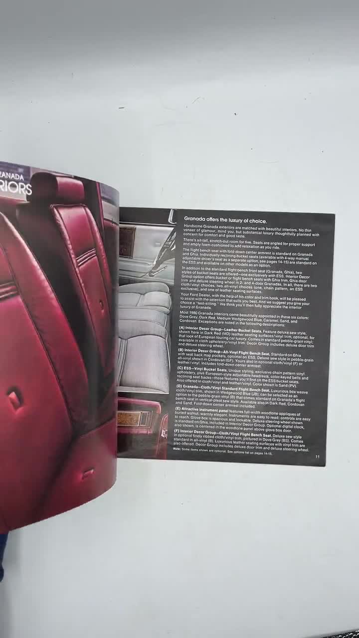 1980 Ford Granada Car Brochure: Vintage Dealer Booklet - Etsy