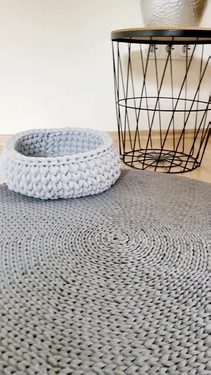Crocheted Square Basket, Bottom Silo, Baby Room Decoration, Basket