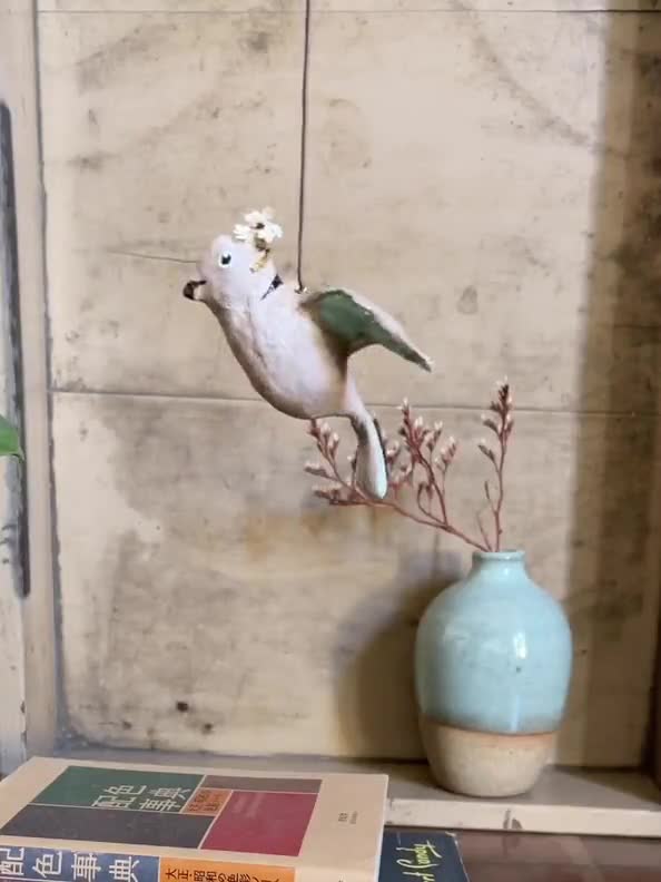 Tortora in cotone filato da appendere, uccellini decorativi per l'albero di  Pasqua, ornamento in stile vintage -  Italia