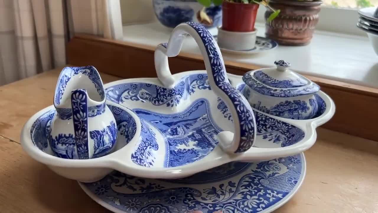 Spode Blue Italian 200th Anniversary Entertainment Set W38cm