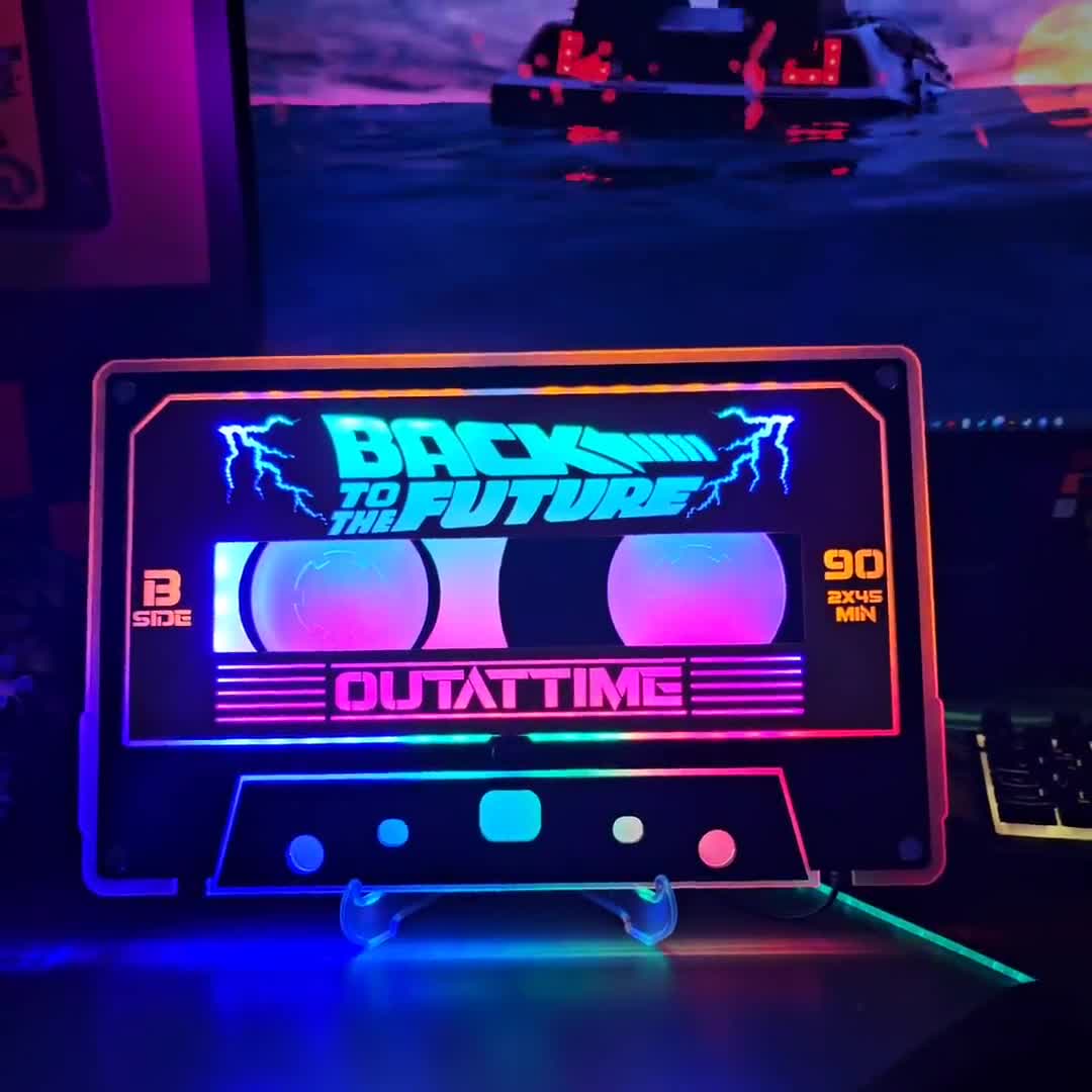 バック・トゥ・ザ・フューチャー ネオンカセット LED サイン：80年代