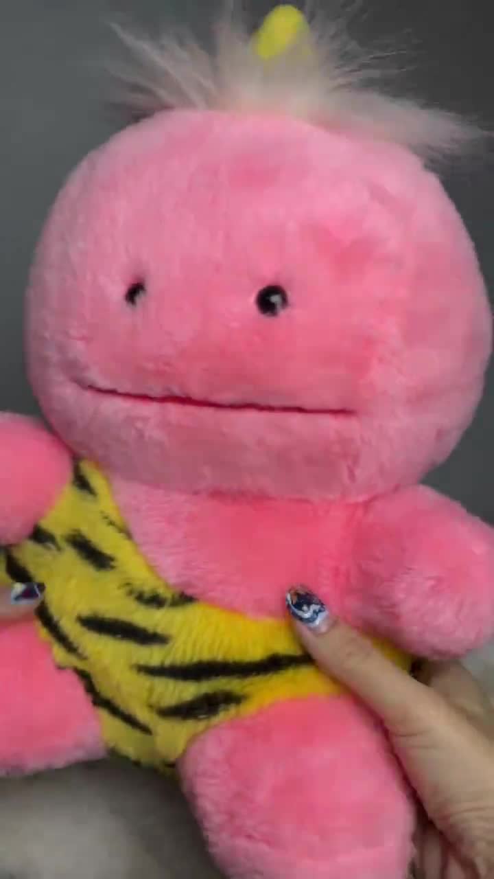 Vintage 1980s Pikapon Pink Sekiguchi Plush Doll Korea Showa Retro