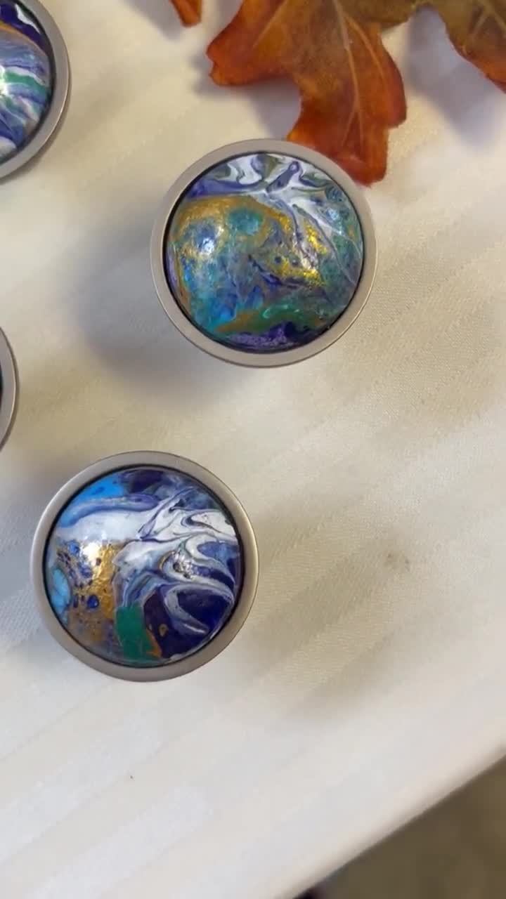 Knobs, Cabinet Knobs, Drawer Knobs, Hand Painted Knobs, Abstract Pattern Knobs, Handmade Knobs, Furniture Knobs, Painted Knobs, Metal Knobs video poster