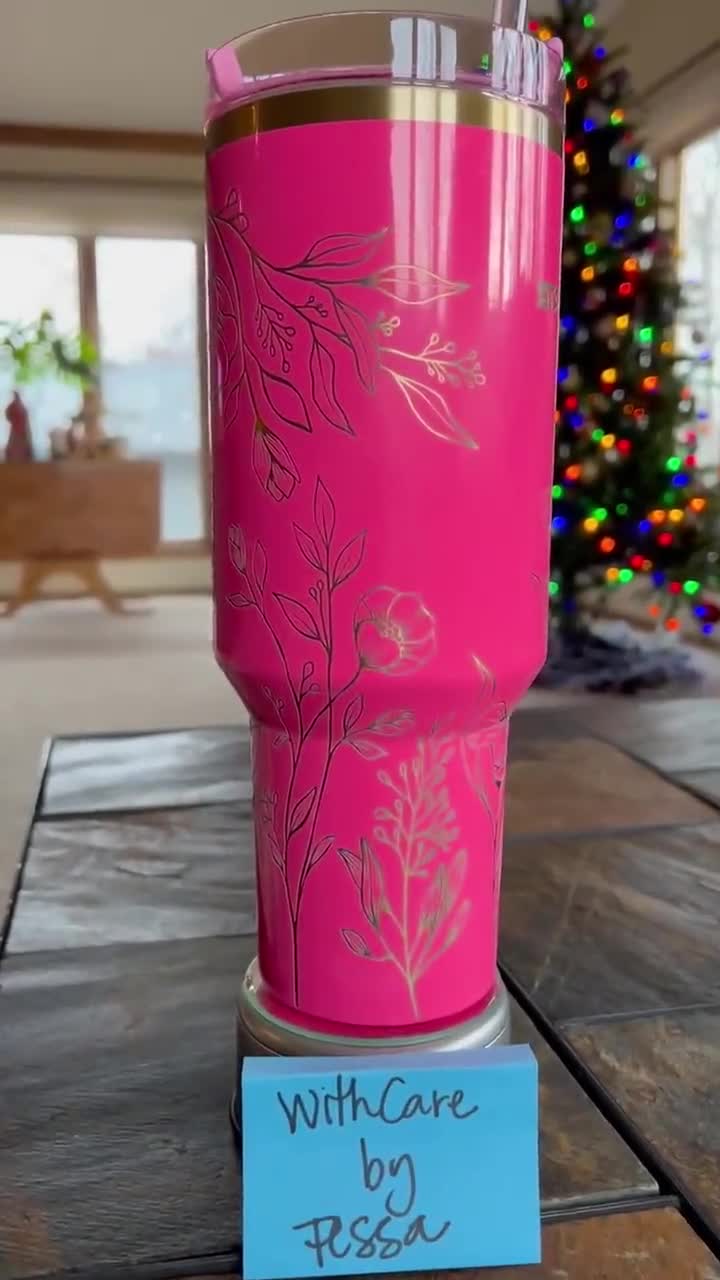 Stanley Adventure Quencher Travel Tumbler 40 Oz - New Color Petal Pink!! -  Stylish Stanley Tumbler - Pink Barbie Citron Dye Tie