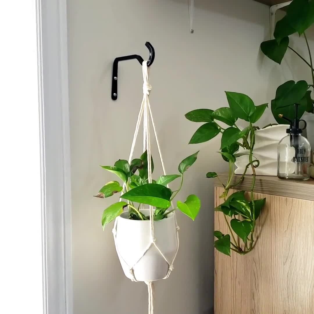 Black Metal Hook, Macrame Planter Hanger Bracket for Hanging Plant,  Decorative Plant Hook, Indoor Plant Hook Wall, Hanging Planter Bracket