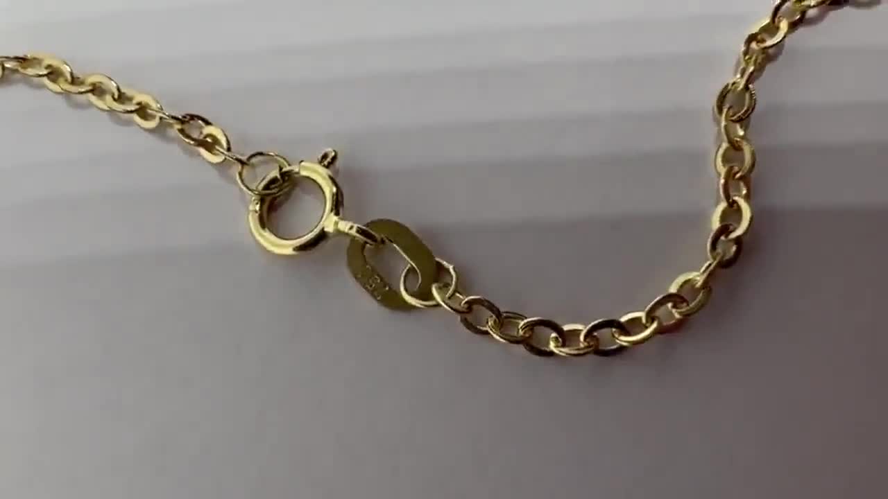 Solid 18k yellow gold chain 750% 45 cm 2 mm