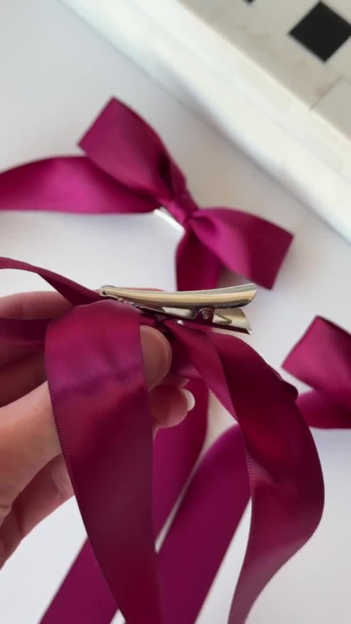 Satin Christmas Tree Clip-On Bows - Set of 12 Ornaments video poster