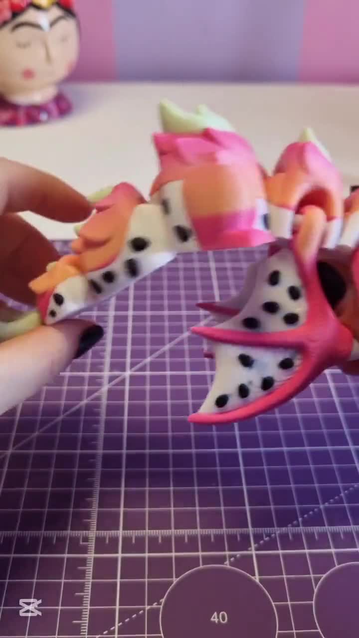 Articulated Pitaya Dragon 3D Print Fidget Toy, Dragon Fruit