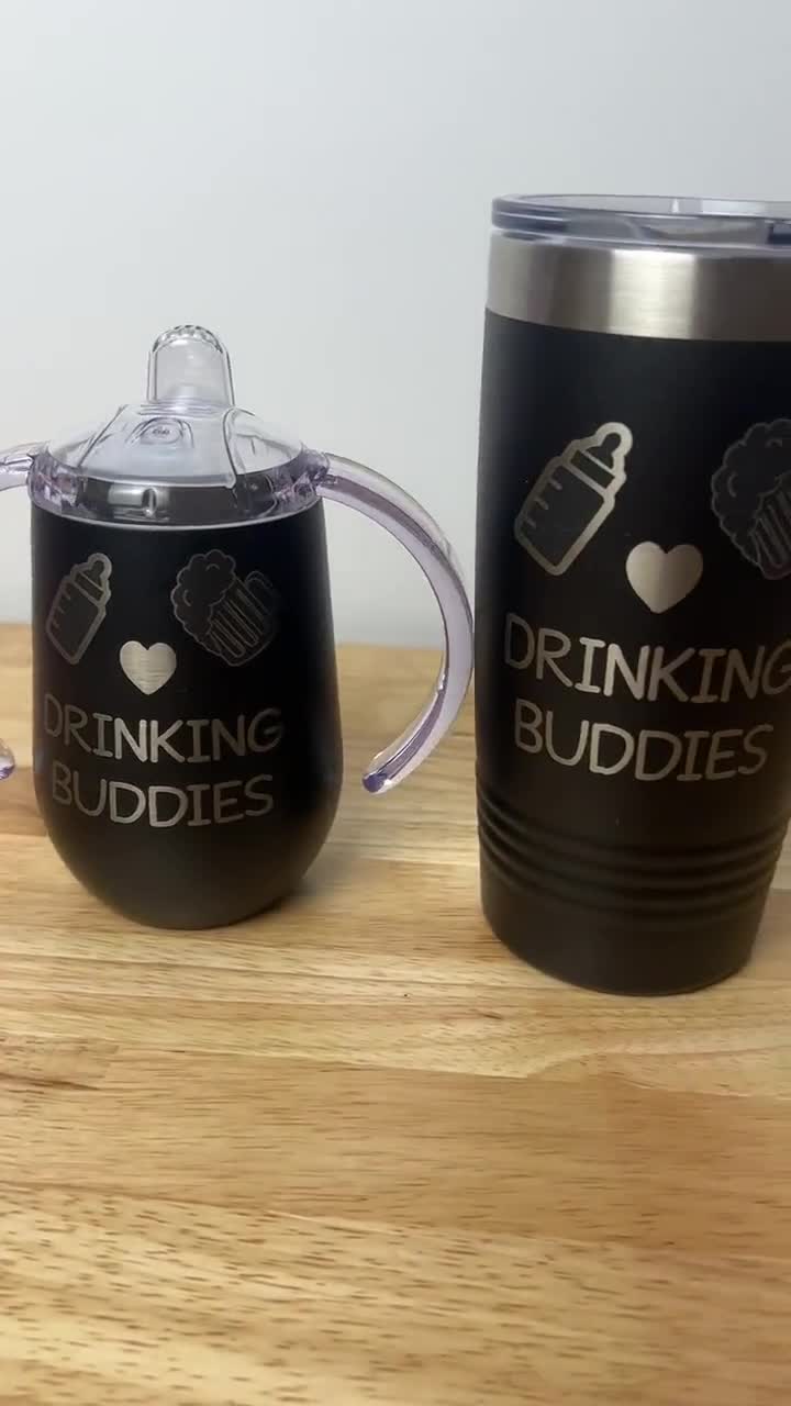 Personalized Adult and Baby Tumbler Sippy Cup Set Fathers Day Gift