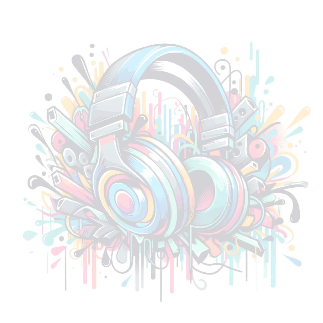 Colorful Headphones Png, Urban Sublimation Design, Graffiti