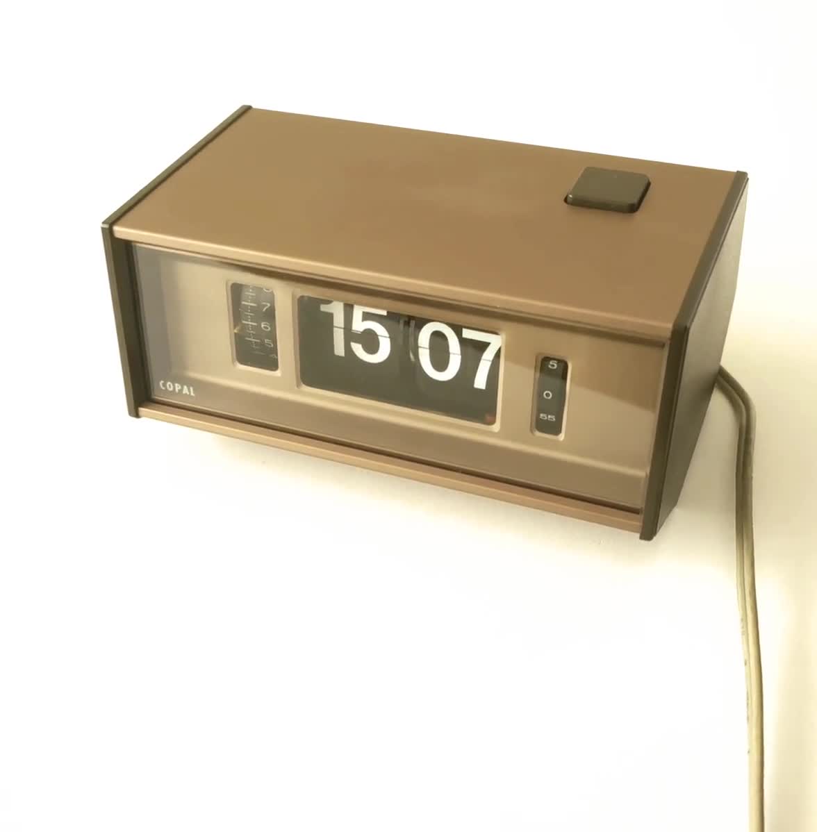 Copal Model 702 Flip Clock, Mid Century Modern L Bronze Aluminum