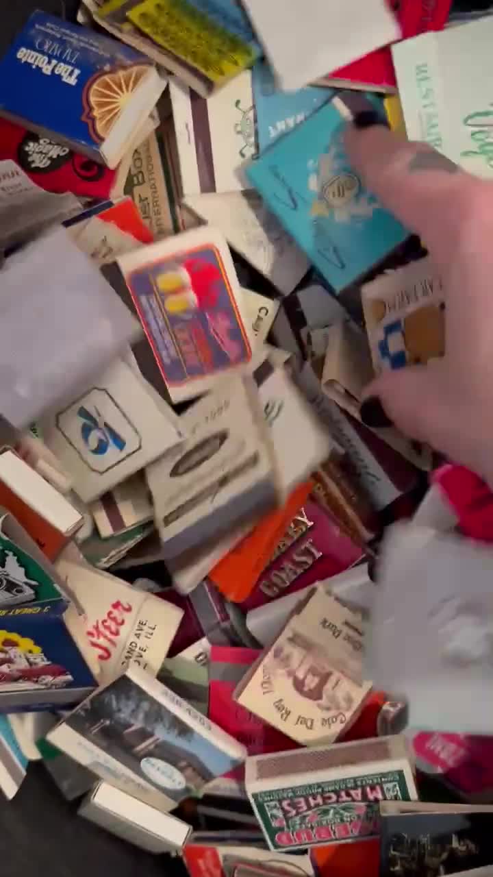 VINTAGE MATCHBOOKS, lots of 5, 10, or 20 video poster
