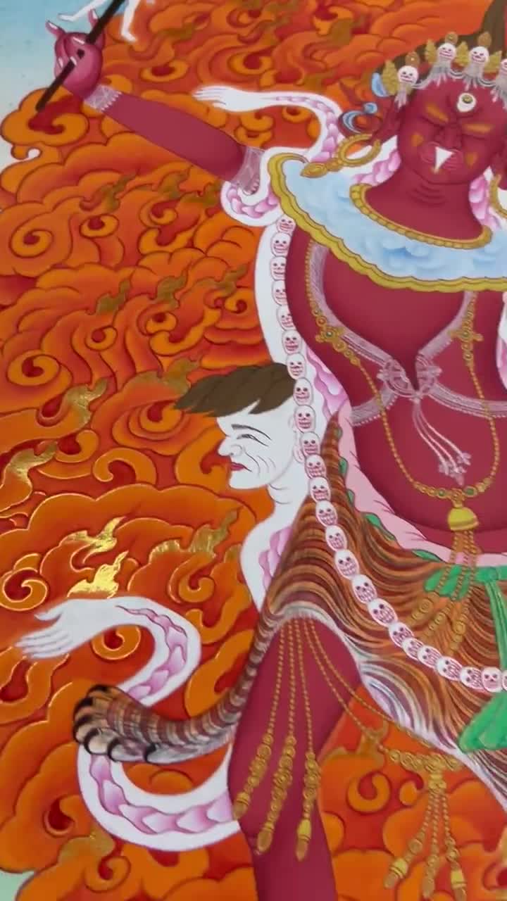 エカジャティ・タンカ絵画｜仏教の忿怒尊｜チベット仏教美術｜壁飾り
