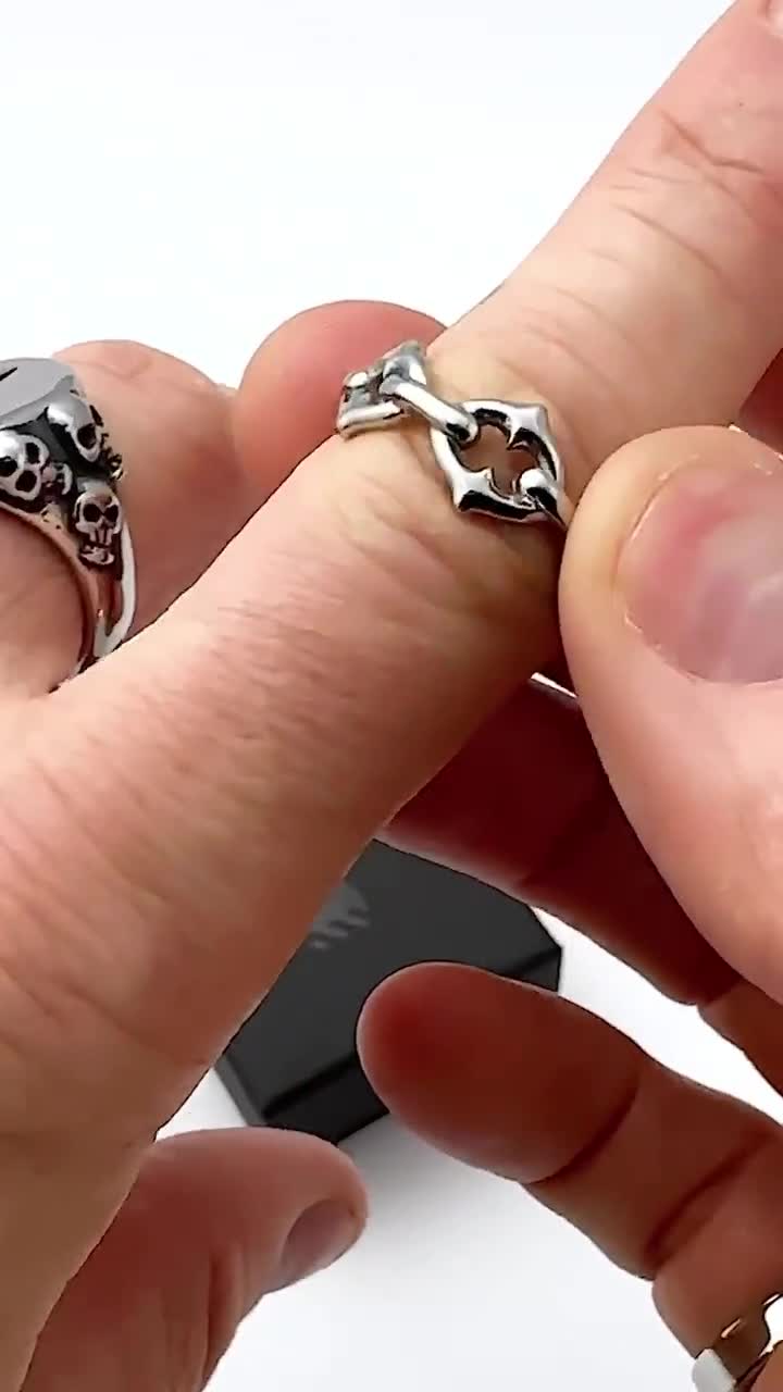 Gothic Spiked Chain Link Ring, 316L Stainless Steel - Etsy
