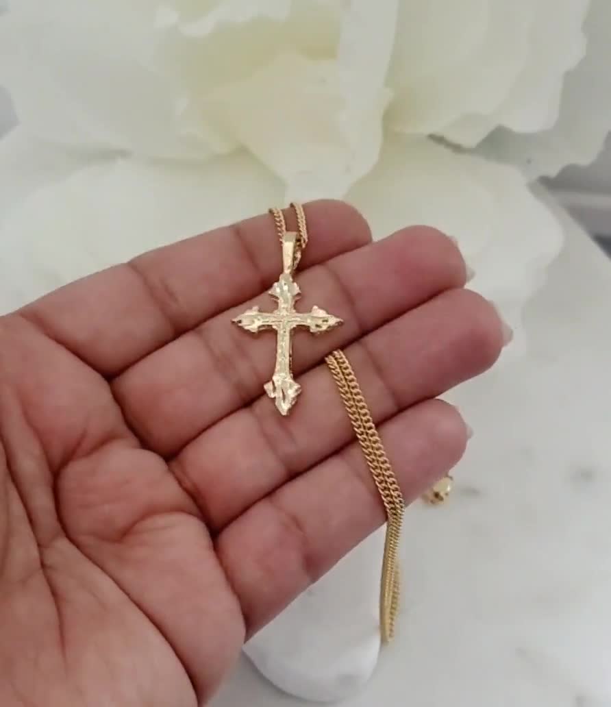 Tiny Gold Charms Thick Cross