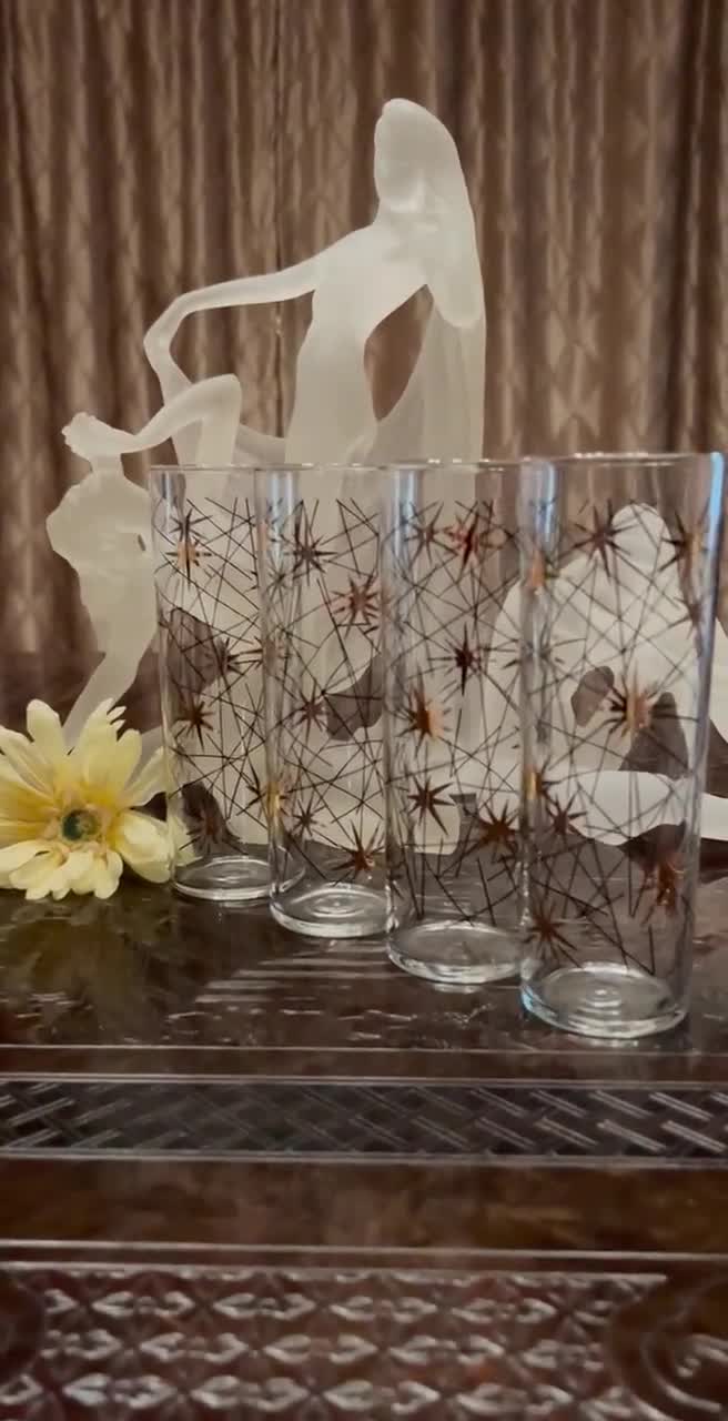 Atomic Drinkware Starburst Diamonds Collins Glasses Set of 4 Yellow & –  Pinup Parlor Boutique