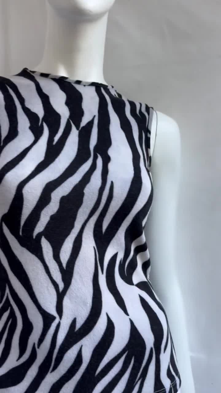 Y2k Vintage DOLCE GABBANA Zebra Print Wool Tank Top - Etsy