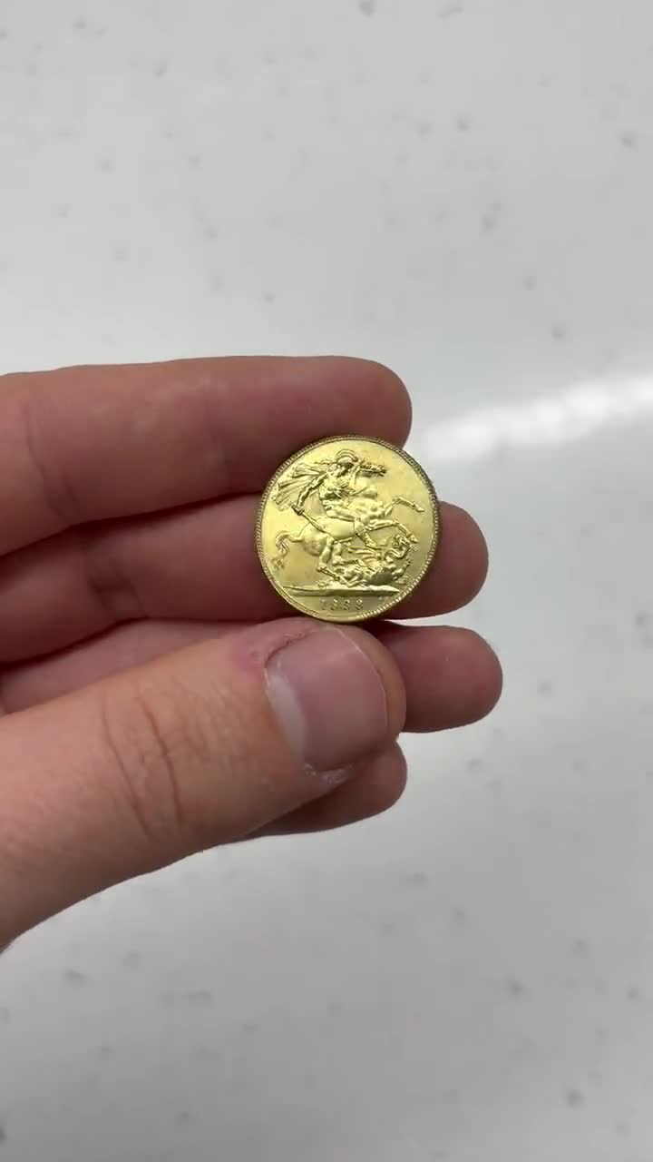 Gold Plated Coin, Full Sovereign Queen Victoria Jubilee Head
