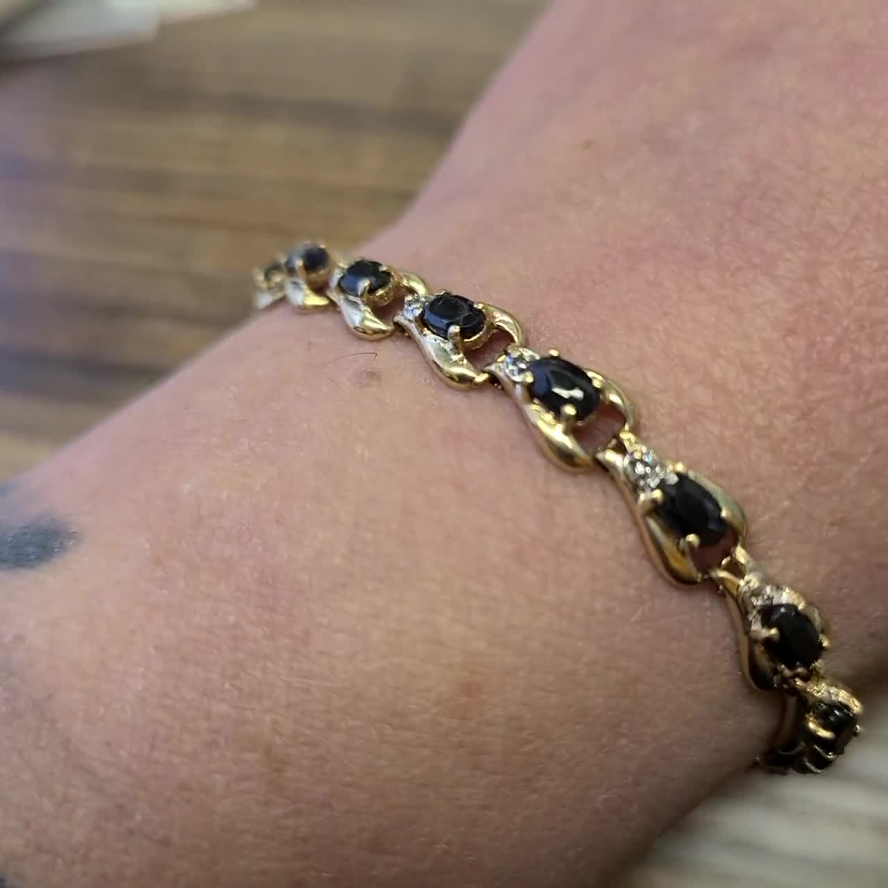 12001 - 14K Gold filled Bracelet With Swarovski Crystal