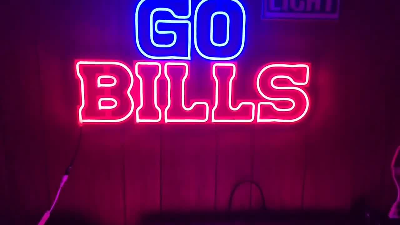 Buffalo Bills Go Buffalo Man Cave 20"x16" Neon Light