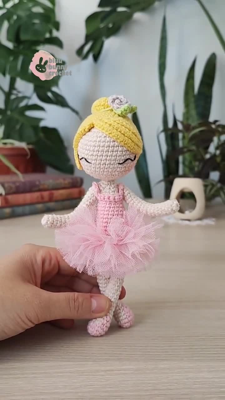 Patr n de mu eca de bailarina de ganchillo peque o ENG HUN ESP 13cm 5 pulgadas Patr n de mu eca de bailarina Amigurumi bailarina con tut