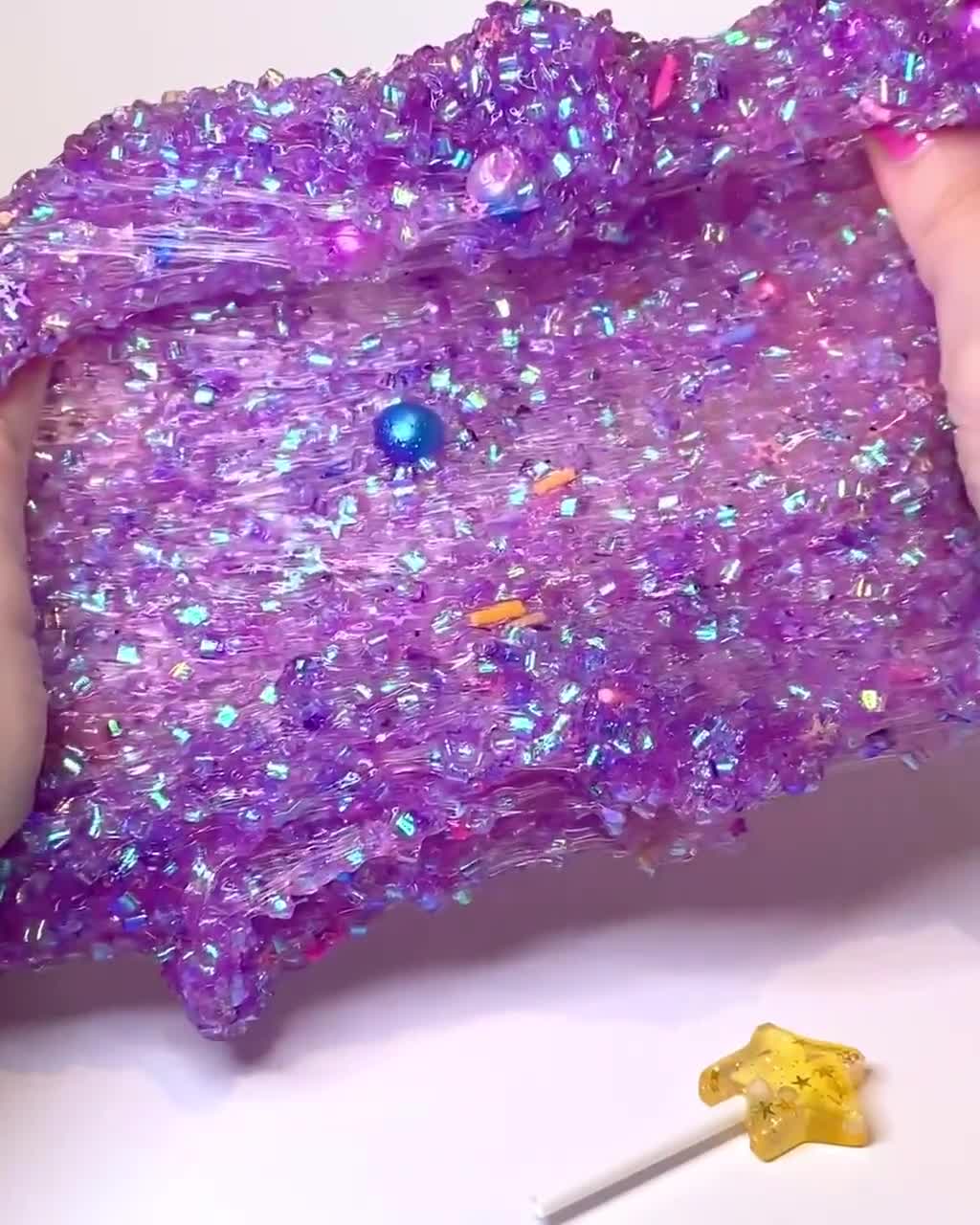 Galaxy Grape Clear Slime with Bingsu Beads