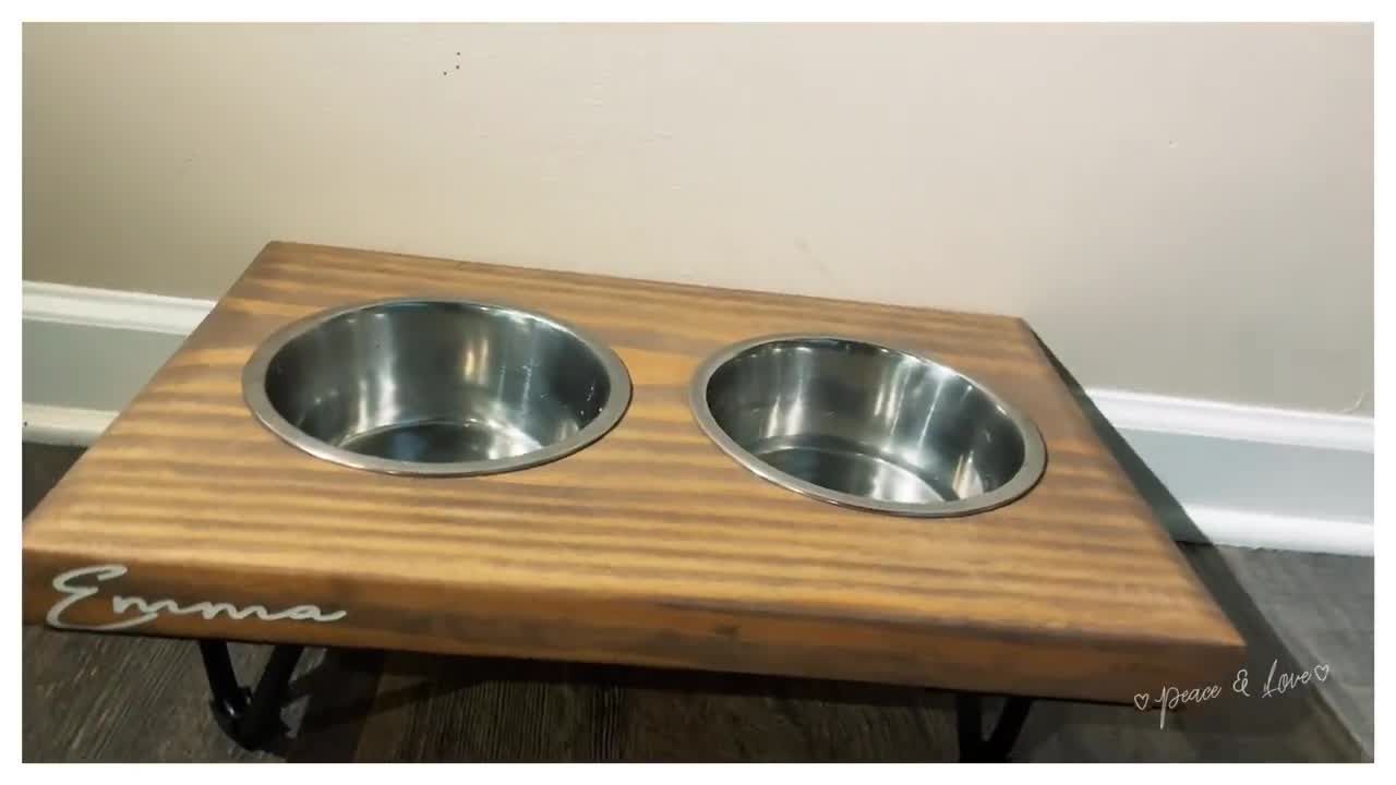 Elevated Dog Feeder Raised Dog Bowls Mid Century Modern Pet Bowls