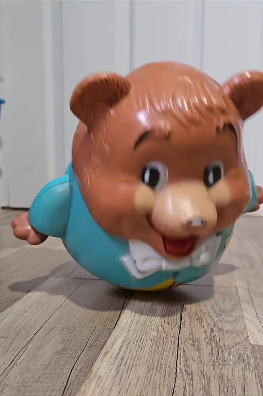 1969 Fisher-price Chubby Bear #164 – Vintage Roly Poly Pull