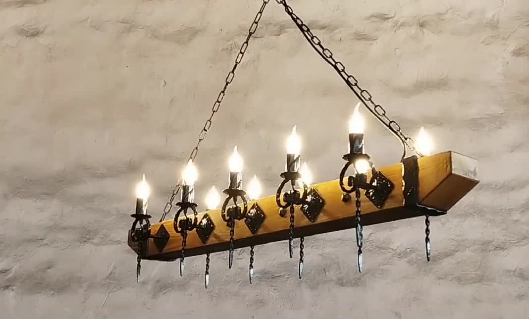 Lustre lanterne en fer forgé - Décoration